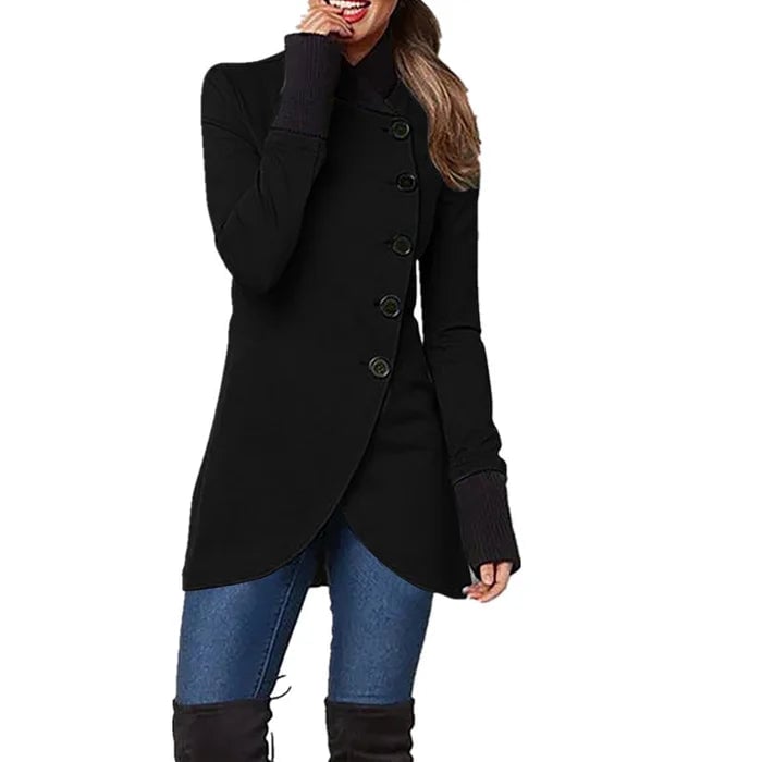Paula - Asymmetrical Button-Up Winter Jacket