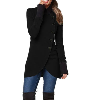 Paula - Asymmetrical Button-Up Winter Jacket