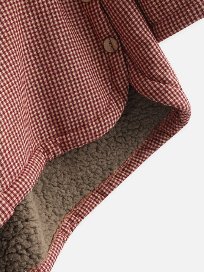 Jenny – Checked Hooded Fleece Coat