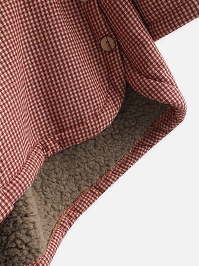 Jenny – Checked Hooded Fleece Coat