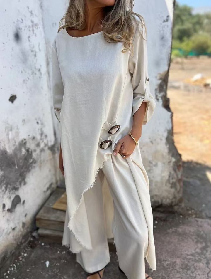 Edith – Relaxed Button-Detail Set