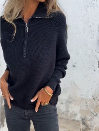 SOFIA - Soft Knit Half-Zip Sweater
