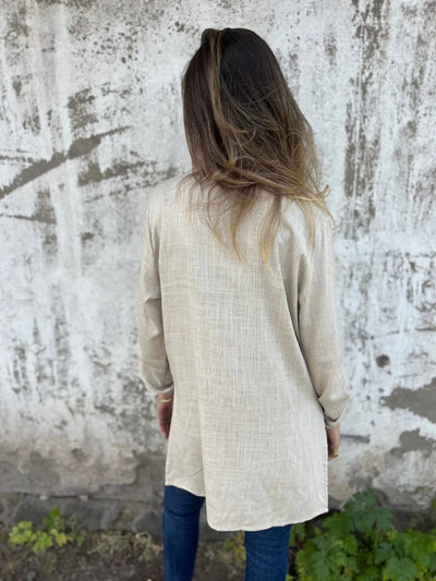 Sharon - Embroidered linen blazer