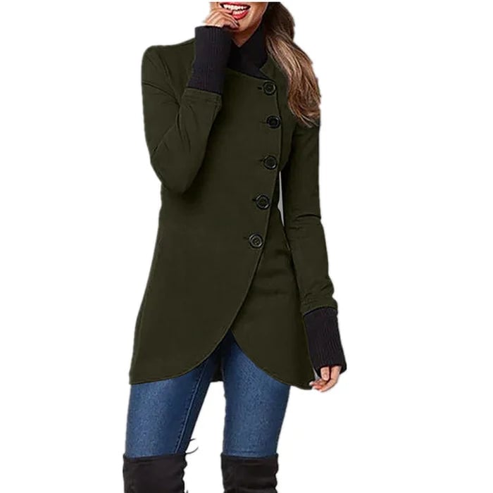 Paula - Asymmetrical Button-Up Winter Jacket