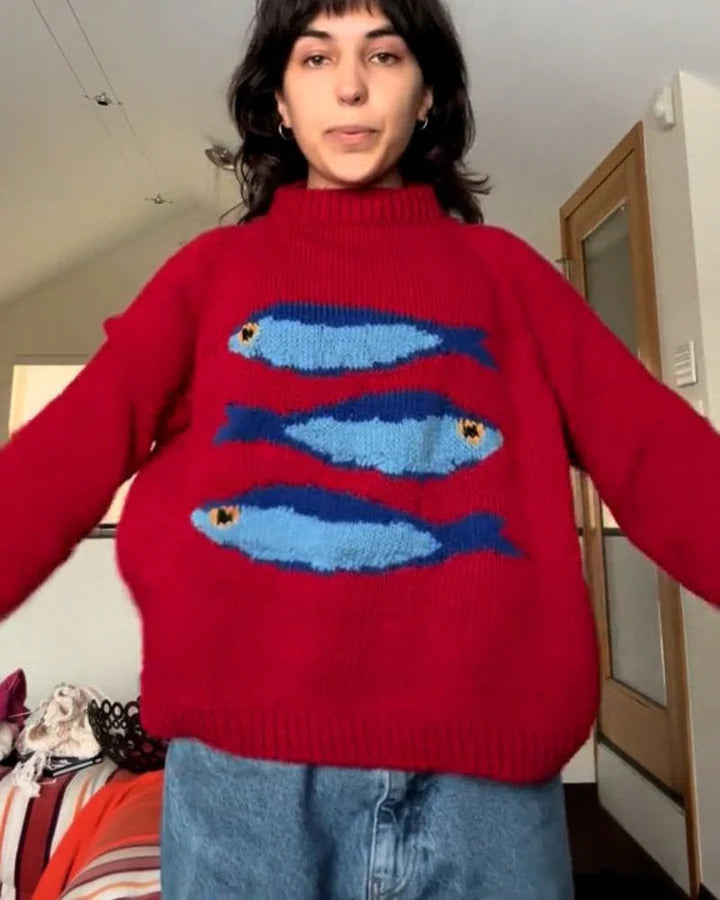 Lucie - Vibrant Fish Knit