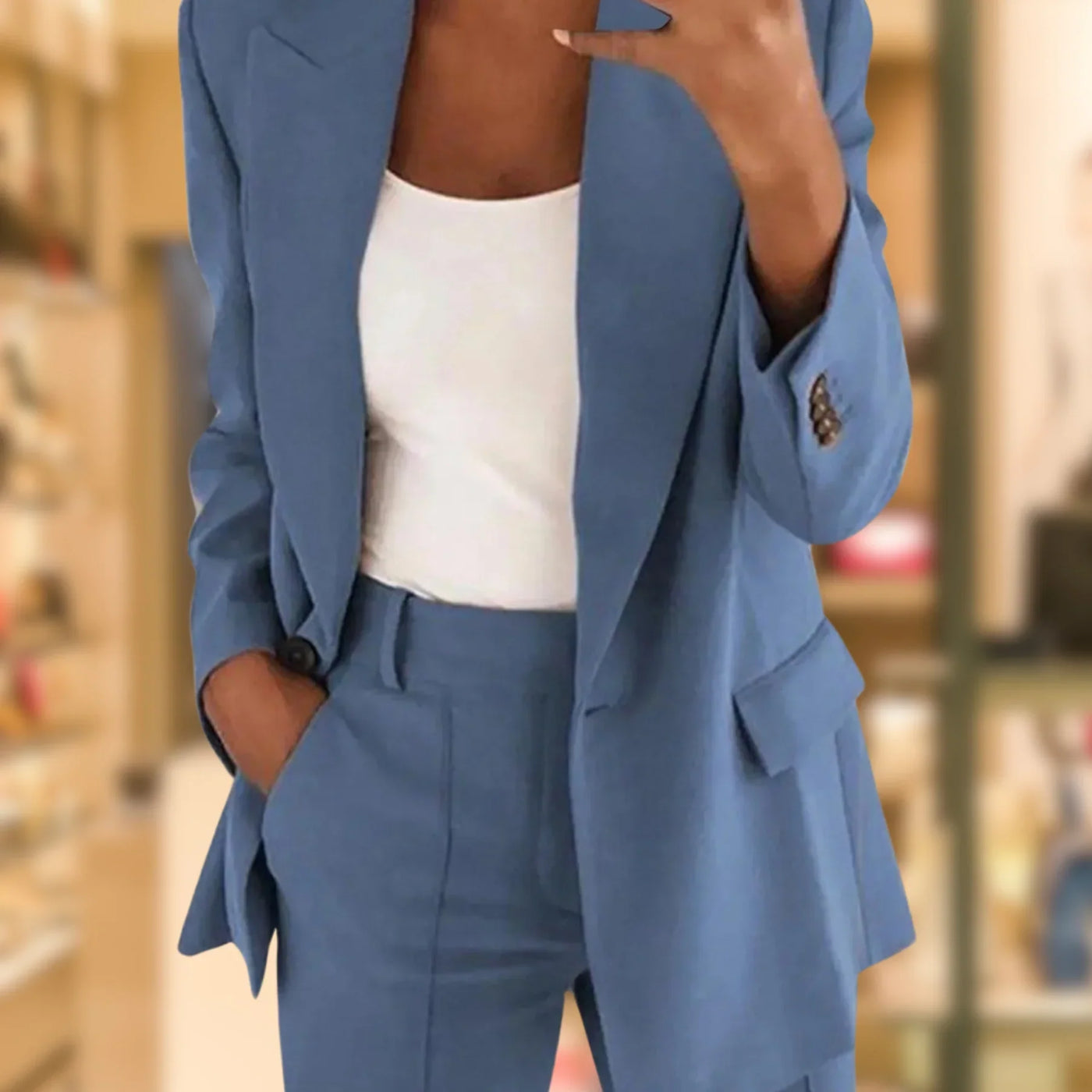 Roseann - Lapel Slimming Suit Set