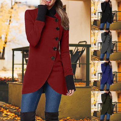 Paula - Asymmetrical Button-Up Winter Jacket