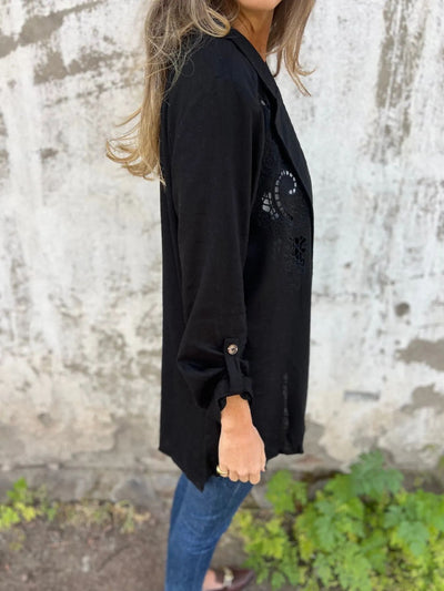 Sharon - Embroidered linen blazer