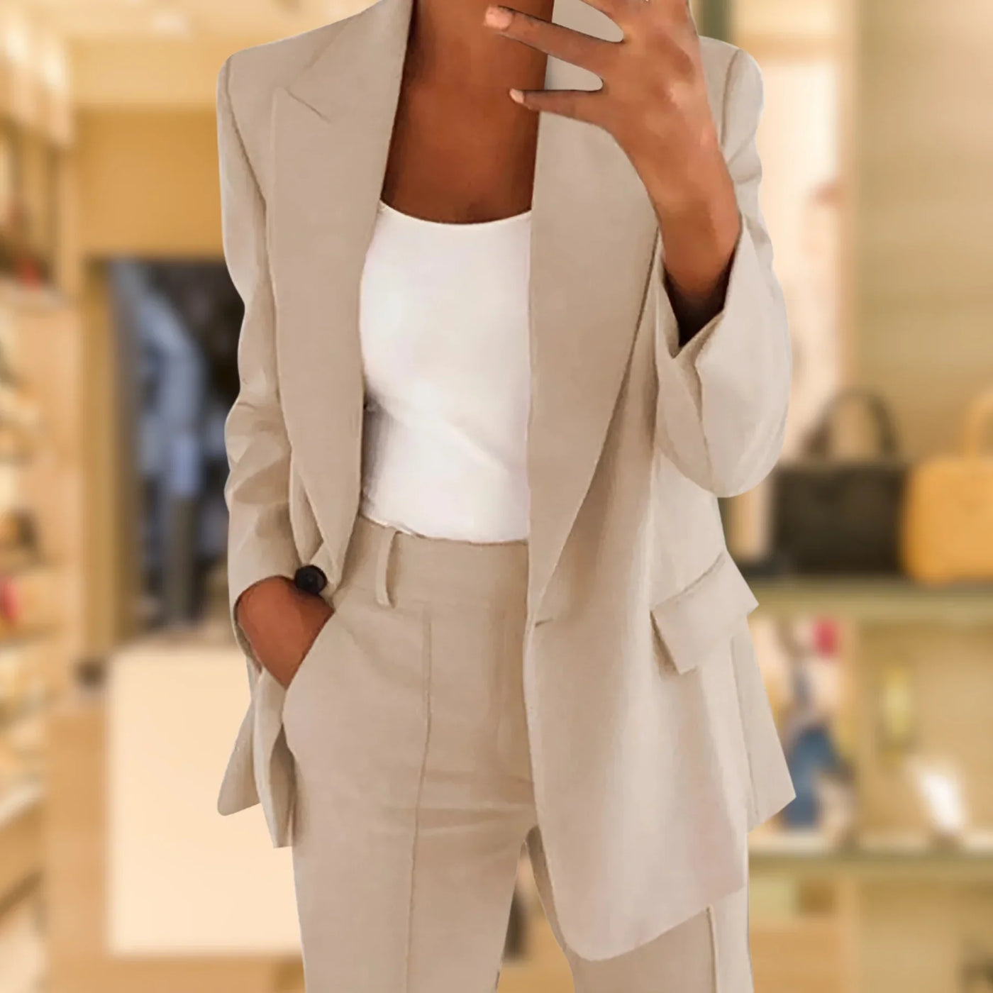 Roseann - Lapel Slimming Suit Set