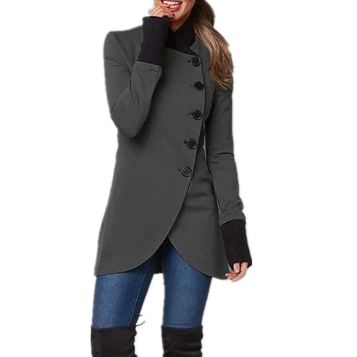 Paula - Asymmetrical Button-Up Winter Jacket