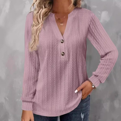 Kylie - Textured Button Henley
