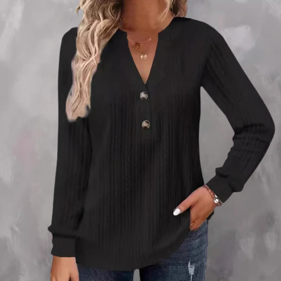 Kylie - Textured Button Henley