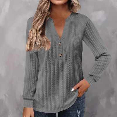 Kylie - Textured Button Henley