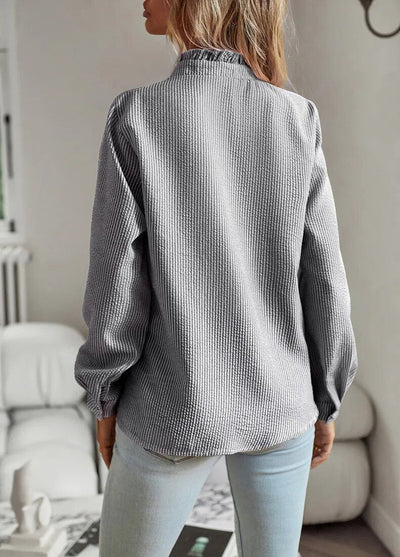 SHANNON – Ruffled Button-Up Blouse