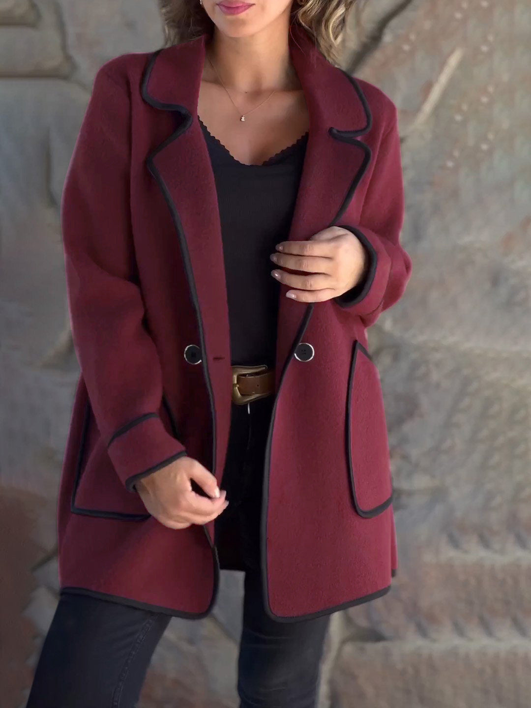 Janine - Elegant Button-Front Coat