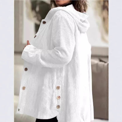 Laurel - Cozy Hooded Cord Coat
