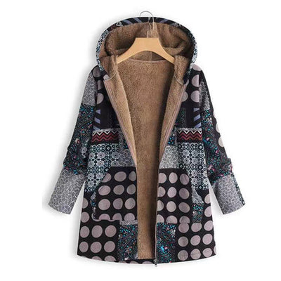 Martha – Quilted Patch Hooded Coat