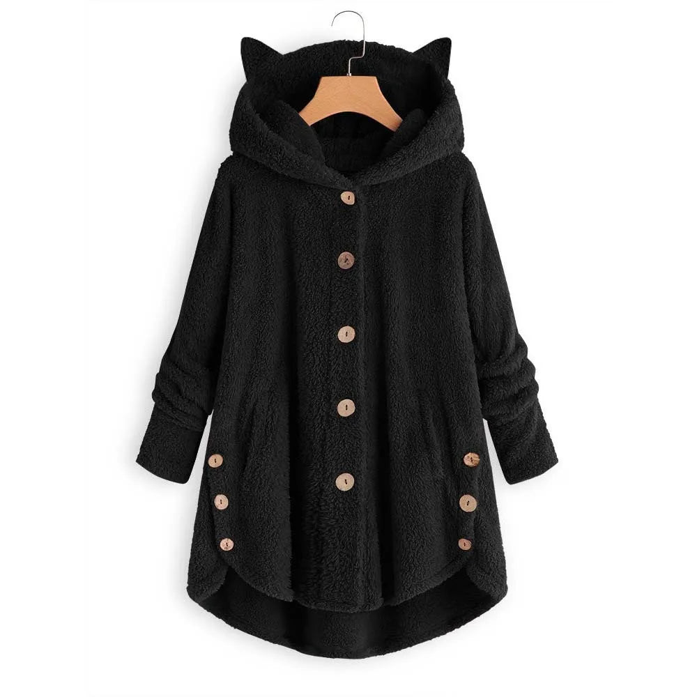 Luna – Cozy Fleece Button-Up Hoodie