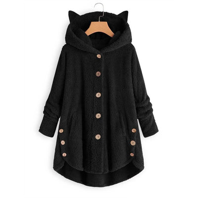 Luna – Cozy Fleece Button-Up Hoodie