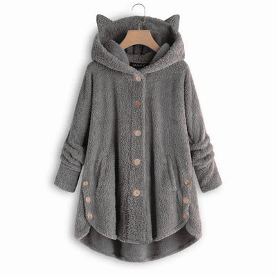 Luna – Cozy Fleece Button-Up Hoodie
