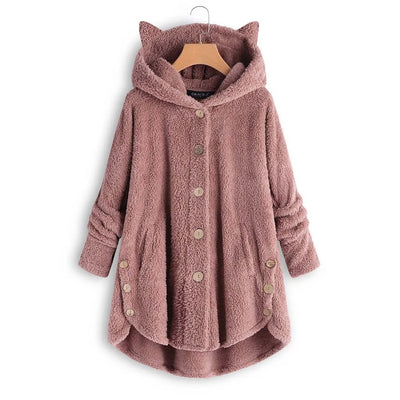 Luna – Cozy Fleece Button-Up Hoodie