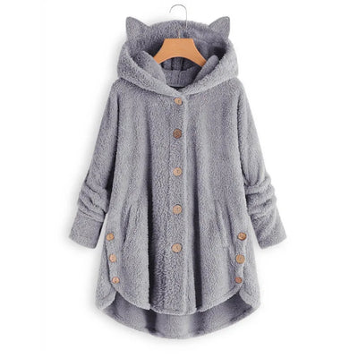 Luna – Cozy Fleece Button-Up Hoodie