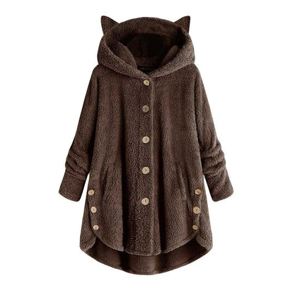 Luna – Cozy Fleece Button-Up Hoodie