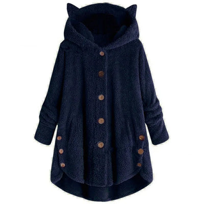Luna – Cozy Fleece Button-Up Hoodie