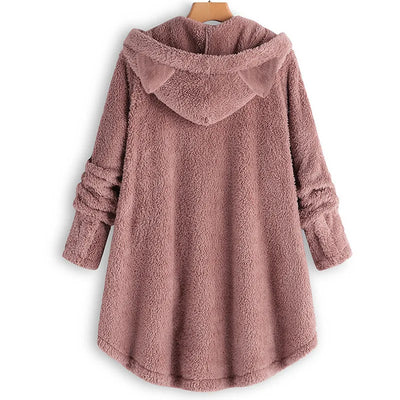 Luna – Cozy Fleece Button-Up Hoodie