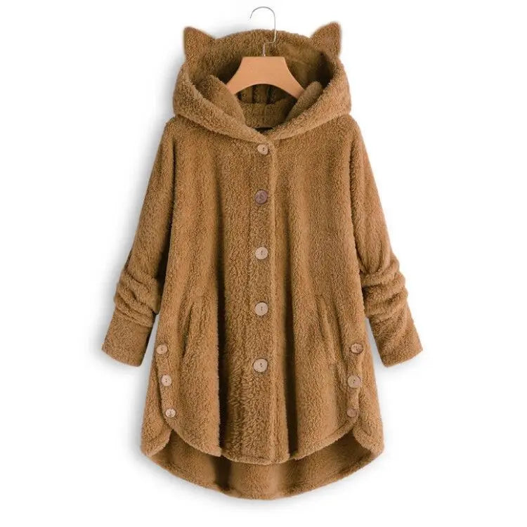 Luna – Cozy Fleece Button-Up Hoodie