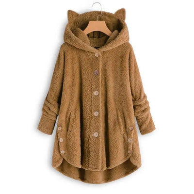 Luna – Cozy Fleece Button-Up Hoodie