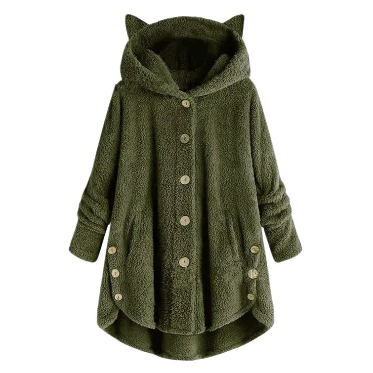 Luna – Cozy Fleece Button-Up Hoodie