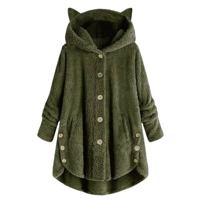 Luna – Cozy Fleece Button-Up Hoodie