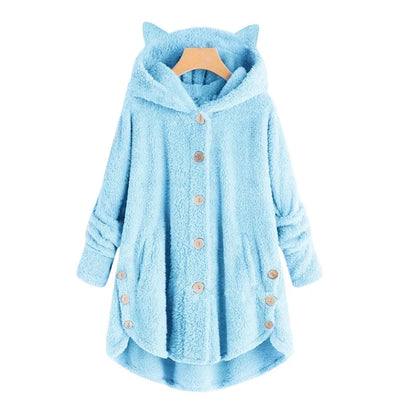 Luna – Cozy Fleece Button-Up Hoodie