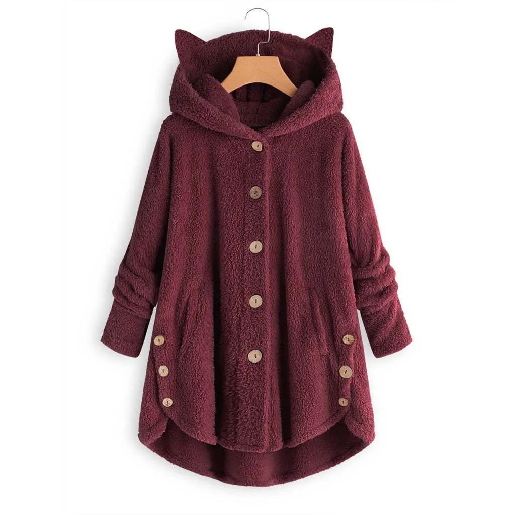 Luna – Cozy Fleece Button-Up Hoodie