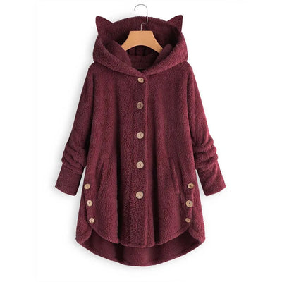 Luna – Cozy Fleece Button-Up Hoodie