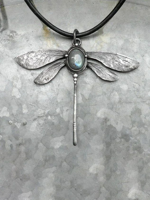 Isla - Vintage Dragonfly Moonstone Necklace