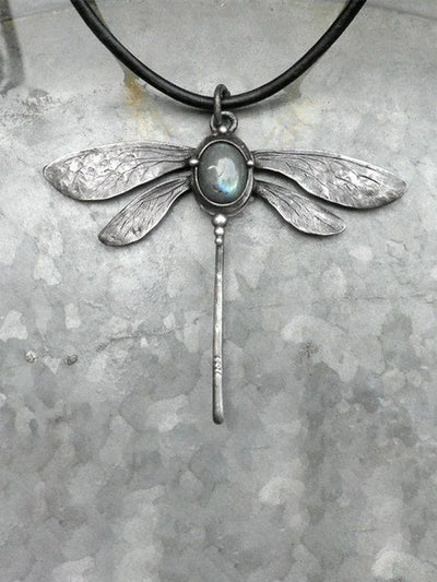Isla - Vintage Dragonfly Moonstone Necklace
