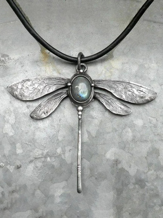 Isla - Vintage Dragonfly Moonstone Necklace