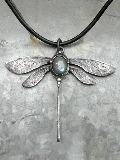 Isla - Vintage Dragonfly Moonstone Necklace