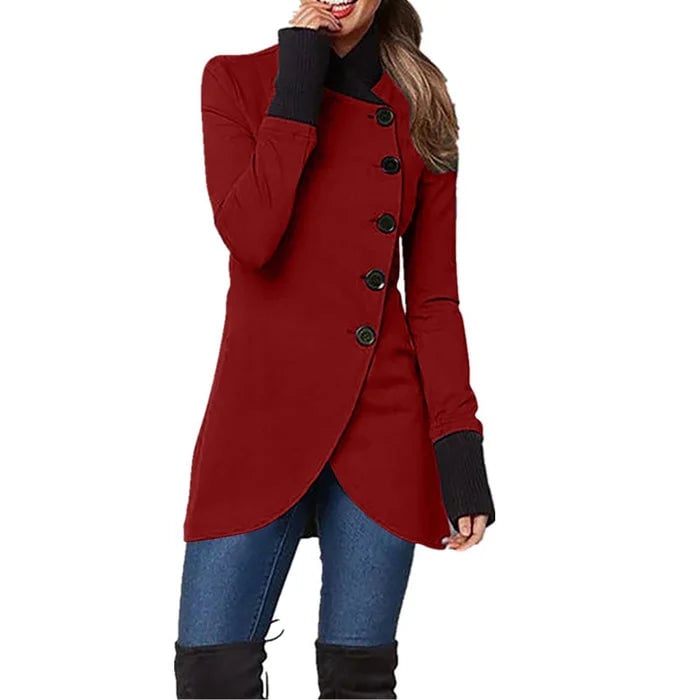 Paula - Asymmetrical Button-Up Winter Jacket