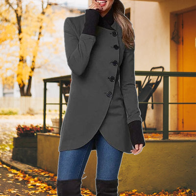Paula - Asymmetrical Button-Up Winter Jacket