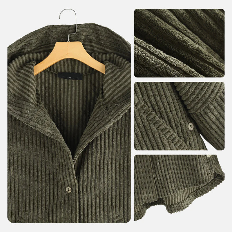 Mavis - Stylish Hooded Ribbed Coat
