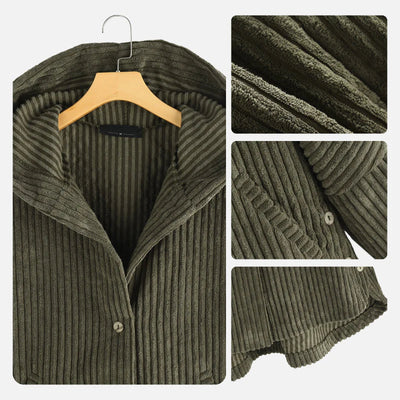 Mavis - Stylish Hooded Ribbed Coat