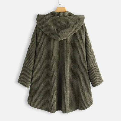 Mavis - Stylish Hooded Ribbed Coat