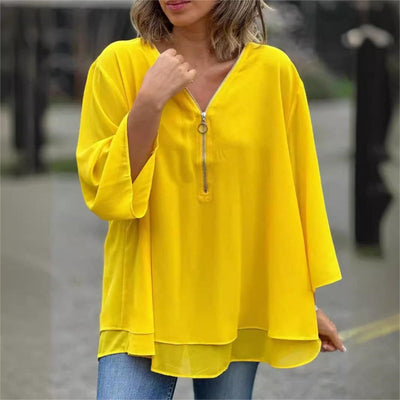 Colleen - Soft Flow Zip Blouse